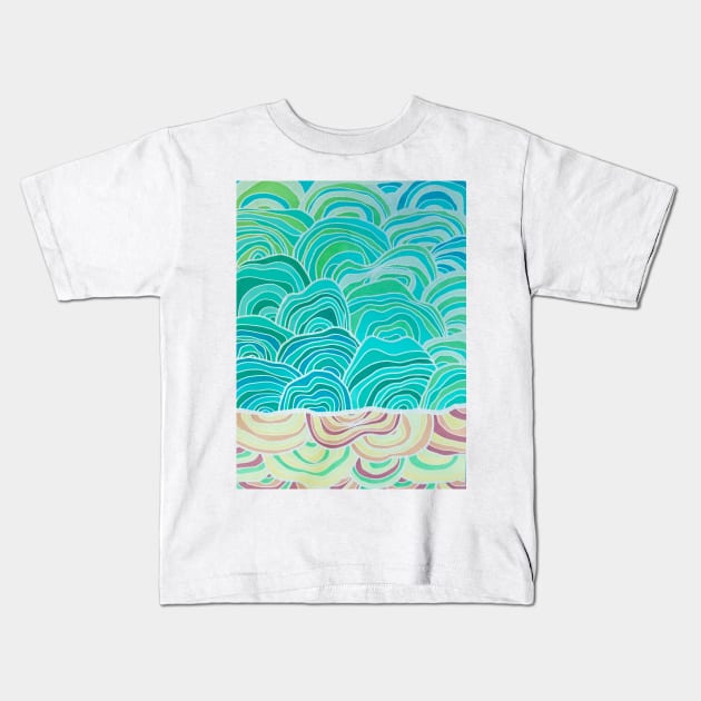 Winter Sunset Oceanscape Kids T-Shirt by sarahkathart90